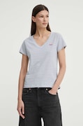 Βαμβακερό μπλουζάκι Levi's γυναικεία, χρώμα: γκρι