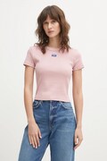 Hugo Blue t-shirt Baby Tee_B damski kolor różowy 50510749