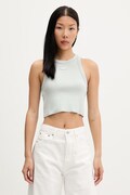 HUGO Blue crop top damski bawełniany z elastanem Baby Tank_B zielony 50511450