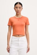 HUGO crop top γυναικείο με βαμβάκι Delanor πορτοκαλί 50512000
