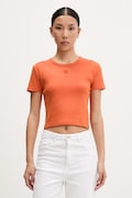 HUGO crop top γυναικείο με βαμβάκι Delanor πορτοκαλί 50512000