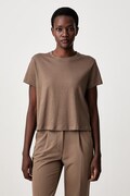 Sisley μπλουζάκι basic γυναικείο βαμβακερό καφέ 3I1XL101S