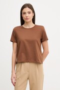 Sisley t-shirt bawełniany damski kolor brązowy 3I1XL101S