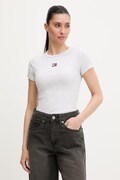 Tommy Jeans t-shirt női pamut elasztánnal szürke DW0DW17881