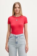 Tommy Jeans t-shirt damski bawełniany z elastanem czerwony DW0DW17881