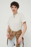 Tommy Jeans tricou din bumbac femei, culoarea bej DW0DW17829
