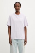 Maison Kitsuné t-shirt bawełniany Handwriting Comfort damski kolor fioletowy MW00126KJ0119