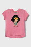 United Colors of Benetton tricou de bumbac pentru copii culoarea roz