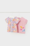 Mayoral tricou din bumbac pentru bebelusi 2-pack culoarea roz