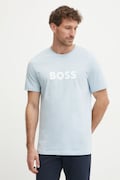 BOSS tricou din bumbac bărbați, culoarea alb, cu imprimeu, 50503276