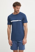 BOSS tricou din bumbac bărbați, culoarea albastru, cu imprimeu, 50517970