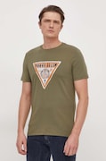 Футболка Guess чоловічий колір зелений з принтом