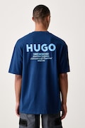 HUGO Blue T-shirt męski bawełniany Nalono granatowy 50509776