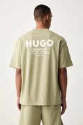 HUGO Blue T-shirt męski bawełniany Nalono beżowy 50509776