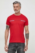 Tommy Hilfiger tricou din bumbac bărbați, culoarea roșu, cu imprimeu MW0MW34428