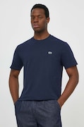 Lacoste tricou din bumbac barbati, culoarea albastru marin, neted, TH7318