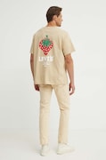 Levi's tricou din bumbac culoarea bej, cu imprimeu, 0008C