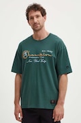 Champion t-shirt bawełniany męski kolor zielony z aplikacją 219998