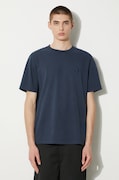 Maison Kitsuné t-shirt in cotone Bold Fox Head Patch Comfort Tee Shirt uomo colore blu navy con applicazione MM00127KJ0118