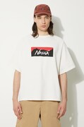 Nanga t-shirt Eco Hybrid Box Logo Loose Fit Tee uomo colore bianco NW2311.1G209