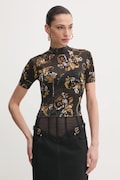 Svetr Versace Jeans Couture dámský, černá barva, lehký, s pologolfem, 78HAFM07 CMN45