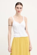 United Colors of Benetton top bawełniany kolor biały 101TDH01B