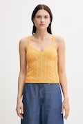 United Colors of Benetton top bawełniany kolor żółty 101TDH01B