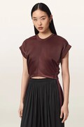 AllSaints bluzka damska MIRA SATIN czerwona gładka W054JC