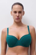 Chantelle biustonosz kolor zielony koronkowy gładki C13F90