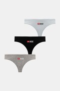 Diesel stringi PUNCHY-D-CORE-3PACK UNDERPANTS 3-pack kolor szary z bawełny A17515.0WHAV