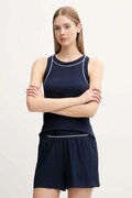 Lacoste piżama dwuczęściowa damska bawełniana z elastanem granatowa 4F8400