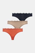 Tanga Calvin Klein Underwear 3-pack modrá barva, LV00QD5300