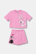 United Colors of Benetton set de pijama de bumbac pentru copii culoarea violet, cu imprimeu, 30960P08S
