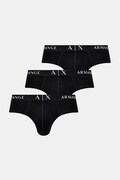 Armani Exchange slipy pánske bavlnené s elastanom 3-pak čierne XM000870 AF13682