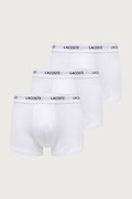 Lacoste bokserki dopasowane męskie bawełniane z elastanem 3-pack białe 5H5150