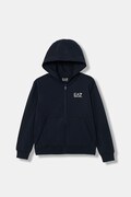 EA7 Emporio Armani bluza bawełniana dziecięca kolor granatowy z kapturem z nadrukiem 7B000064 AF10380