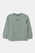 EA7 Emporio Armani hanorac de bumbac pentru copii culoarea verde, cu imprimeu, 7B000025 AF10380