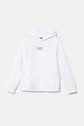 Дитяча бавовняна кофта EA7 Emporio Armani колір білий з принтом 7B000024 AF10380