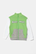 United Colors of Benetton hanorac de bumbac pentru copii culoarea verde, cu imprimeu, 3J70G503M