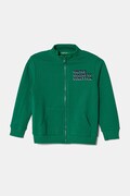United Colors of Benetton hanorac de bumbac pentru copii culoarea verde, cu imprimeu, 3J70G503M