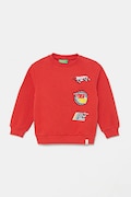 Детски памучен суичър United Colors of Benetton в червено с принт 3J68G10I2