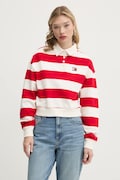 Памучен суичър Tommy Jeans в бежово с десен DW0DW19409