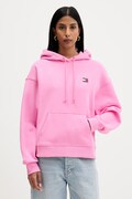 Tommy Jeans pulover s kapuco ženski bombažen roza DW0DW19414