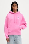 Tommy Jeans hanorac cu glugă pentru femei din bumbac roz DW0DW19414