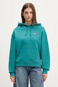Tommy Jeans bluza z kapturem damska bawełniana turkusowa DW0DW19414