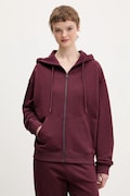 HUGO bluza bawełniana Dalfine damska kolor bordowy z kapturem gładka 50535240