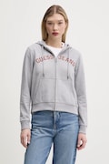 Pamučna dukserica Guess Jeans za žene, boja: siva, s kapuljačom, melanž, W5RQ20 K68I4