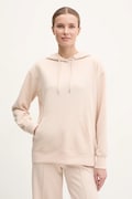 Guess bluză GELSEY femei, culoarea bej, cu glugă, uni, V5RQ18 KCOB2