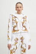 Бавовняна кофта Versace Jeans Couture жіноча колір білий з капюшоном візерунок 78HAI3P6 FS192