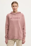 adidas TERREX bluză trening Multi culoarea roz, cu glugă, cu imprimeu, JF9090